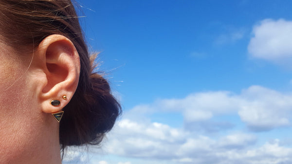 Our Pebbles from the Sea paired with our Makai earring jackets.