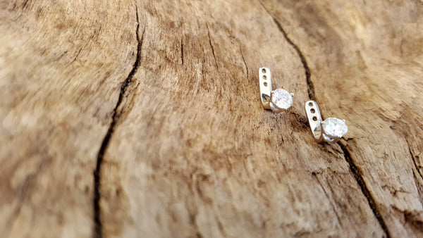.54ctw diamond and white gold earring jackets made by Seattle jewelry designer Heather J