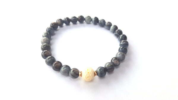 Black Mother of Pearl, Bone and Gold