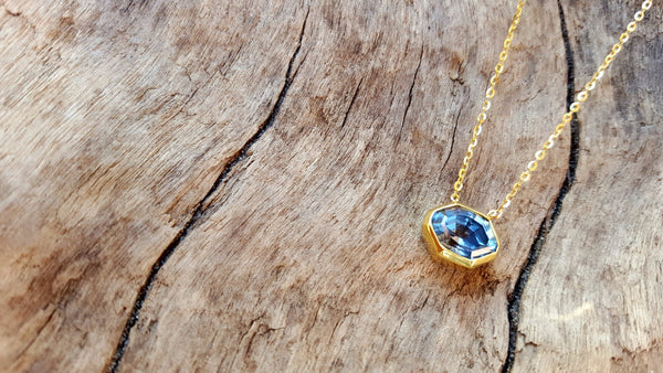 One of a kind color shift Montana sapphire necklace.