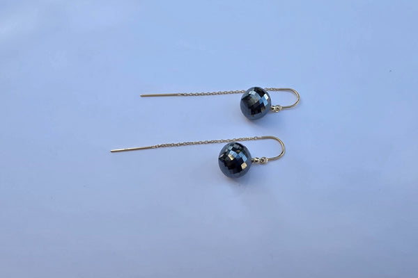 Hematite Gold Threaders