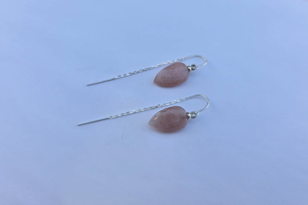 Pink Moonstone Threaders