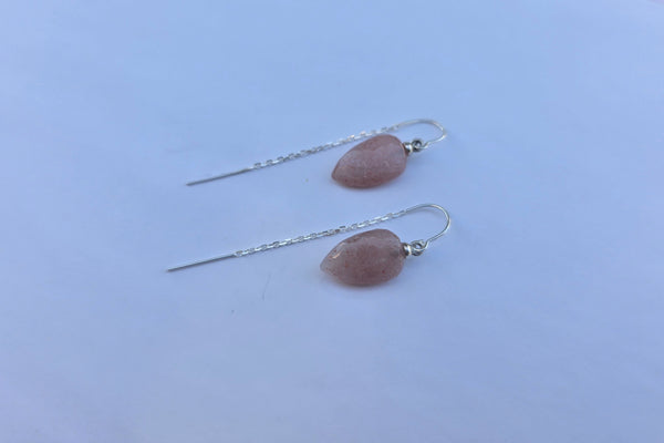 Pink Moonstone Threaders