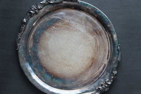Floral handled platter