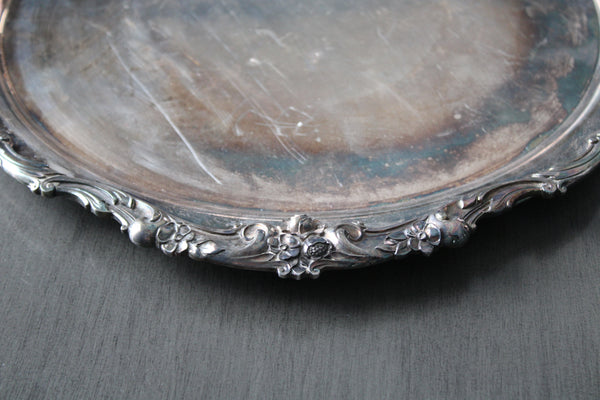 Floral handled platter