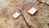 rectangular gold necklace with diamond. gold and diamond necklace