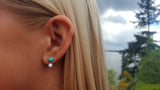 diamond earring jackets with turquoise studs (sold separately), stylish