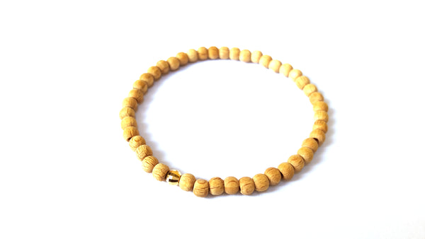 Natural Wood and Faceted Gold